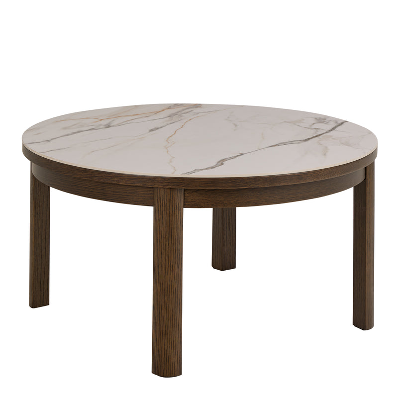 Southampton Round Coffee Table in Cream Ceramic 90x45cm – image 1