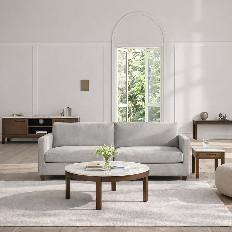 Southampton Round Coffee Table in Cream Ceramic 90x45cm – image 3