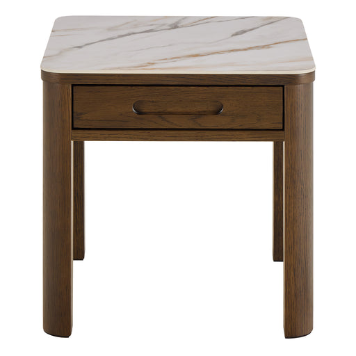 Southampton Square Side Table 1 Drawer in Cream Ceramic – image 2