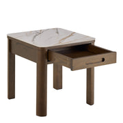 Southampton Square Side Table 1 Drawer in Cream Ceramic – image 4