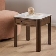 Southampton Square Side Table 1 Drawer in Cream Ceramic – image 6