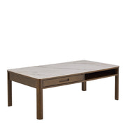 Southampton Rectangular Coffee Table 1 Drawer 1 Shelf in Cream Ceramic – image 1