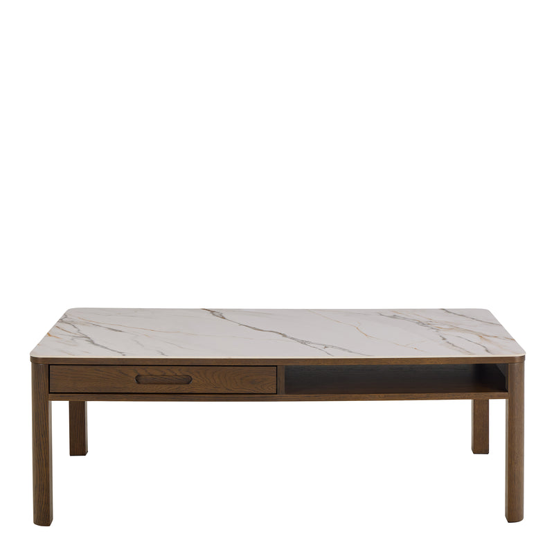 Southampton Rectangular Coffee Table 1 Drawer 1 Shelf in Cream Ceramic – image 2