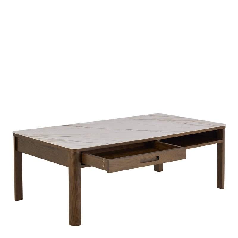 Southampton Rectangular Coffee Table 1 Drawer 1 Shelf in Cream Ceramic – image 4