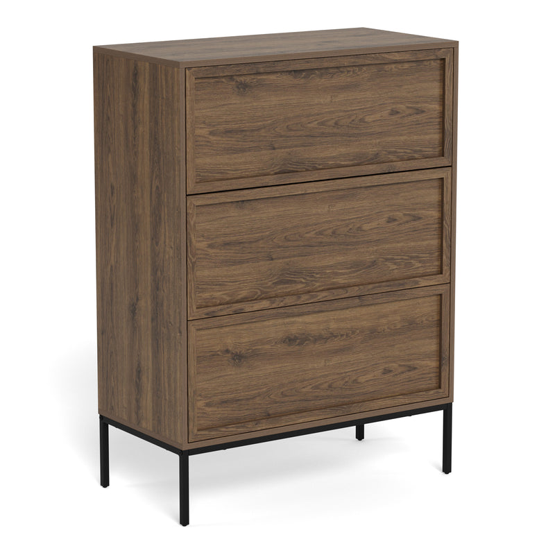 Palmdale 3 Drawer Chest in Smoked Oak – image 1