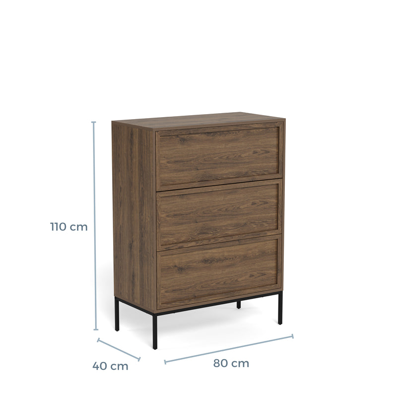 Palmdale 3 Drawer Chest in Smoked Oak – image 12