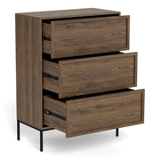 Palmdale 3 Drawer Chest in Smoked Oak – image 6
