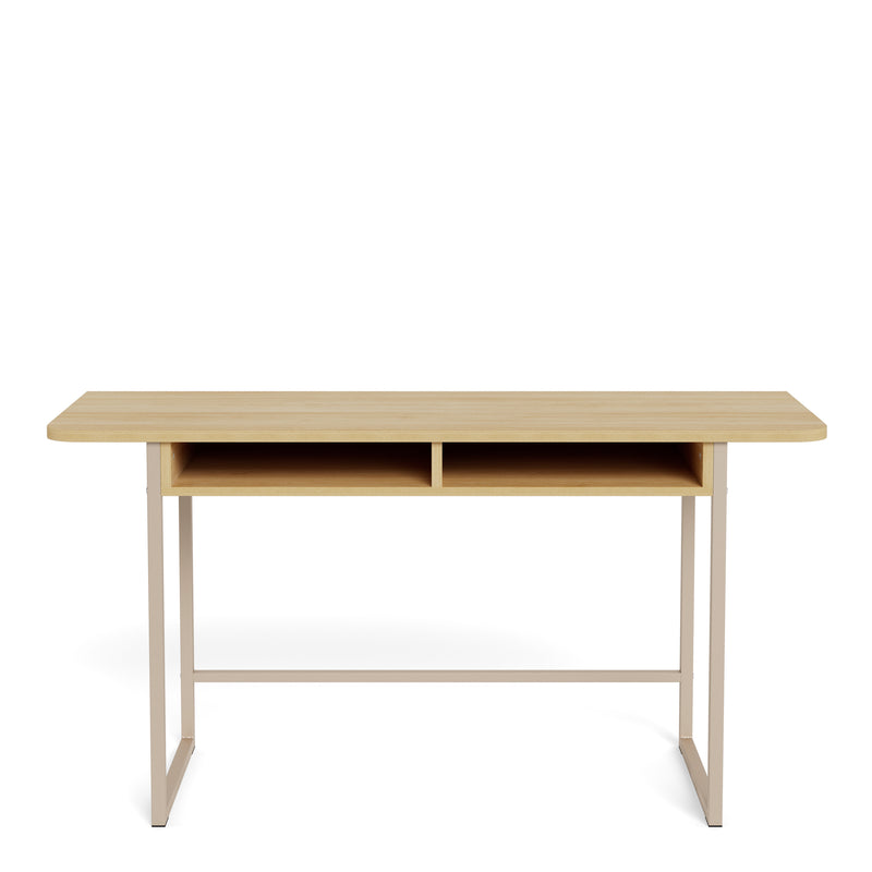 Darlington Console Table With 2 Open Shelves and Oak Top – image 2