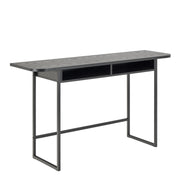 Darlington Console Table With Open Shelf and Oak Top in Black – image 1