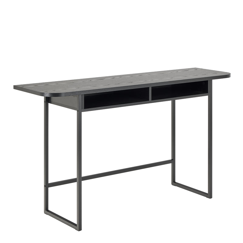 Darlington Console Table With Open Shelf and Oak Top in Black – image 1