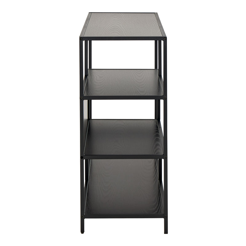 Seaford Wide Ash Black Metal Bookcase With 4 Black Ash Shelves – image 3