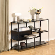 Seaford Wide Ash Black Metal Bookcase With 4 Black Ash Shelves – image 5