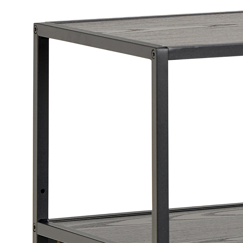 Seaford Wide Ash Black Metal Bookcase With 4 Black Ash Shelves – image 6