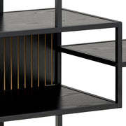 Seaford Wide Ash Black Metal Bookcase With 4 Black Ash Shelves – image 7