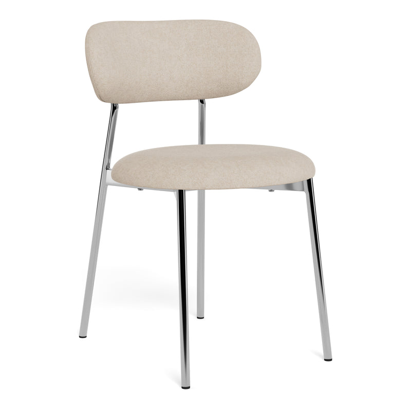 Lyric Dining Chair in Sand Fabric & Chrome Base (Set of 2) – image 1