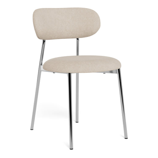 Lyric Dining Chair in Sand Fabric & Chrome Base (Set of 2) – image 1