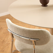 Lyric Dining Chair in Sand Fabric & Chrome Base (Set of 2) – image 8