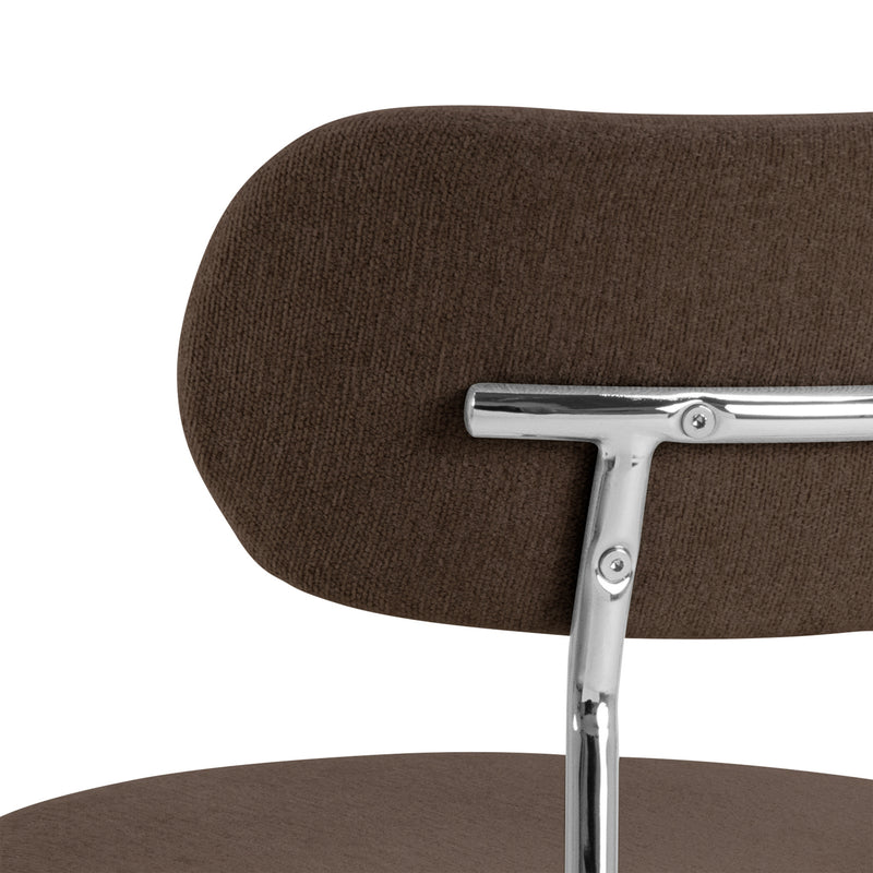 Lyric Dining Chair in Brown Fabric & Chrome Base (Set of 2) – image 10