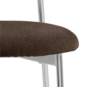 Lyric Dining Chair in Brown Fabric & Chrome Base (Set of 2) – image 11