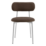 Lyric Dining Chair in Brown Fabric & Chrome Base (Set of 2) – image 2