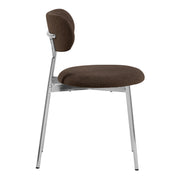Lyric Dining Chair in Brown Fabric & Chrome Base (Set of 2) – image 3