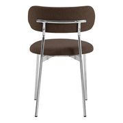 Lyric Dining Chair in Brown Fabric & Chrome Base (Set of 2) – image 5