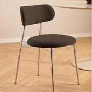 Lyric Dining Chair in Brown Fabric & Chrome Base (Set of 2) – image 6