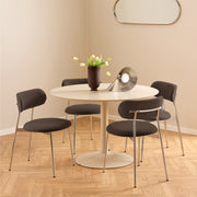 Lyric Dining Chair in Brown Fabric & Chrome Base (Set of 2) – image 7