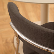 Lyric Dining Chair in Brown Fabric & Chrome Base (Set of 2) – image 8