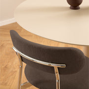 Lyric Dining Chair in Brown Fabric & Chrome Base (Set of 2) – image 9