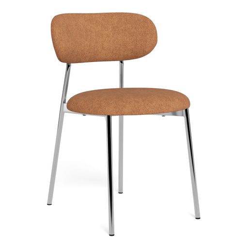 Lyric Dining Chair in Terracotta Fabric & Chrome Base (Set of 2) – image 1