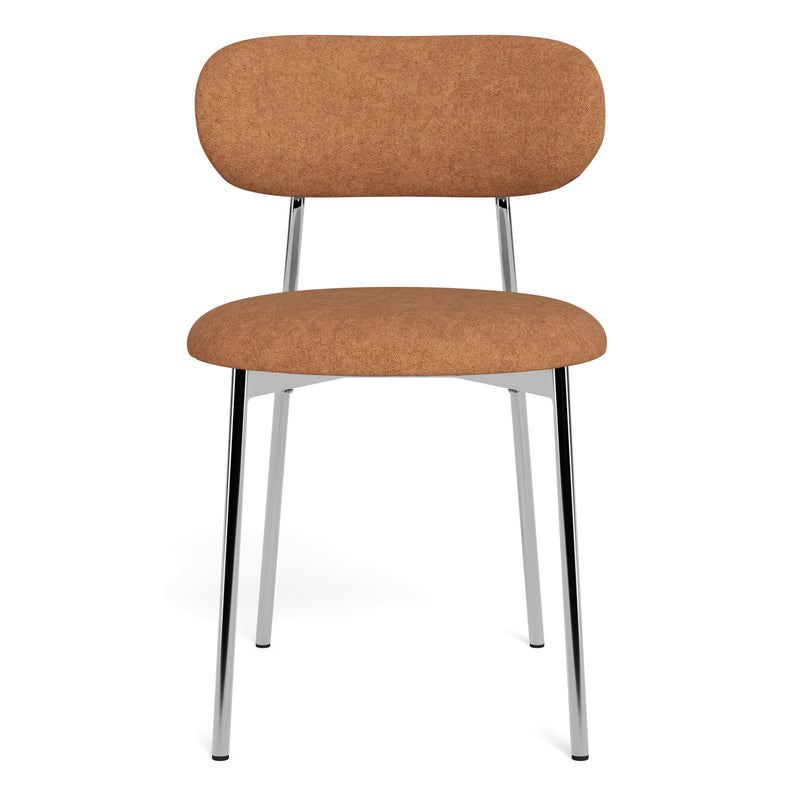 Lyric Dining Chair in Terracotta Fabric & Chrome Base (Set of 2) – image 2
