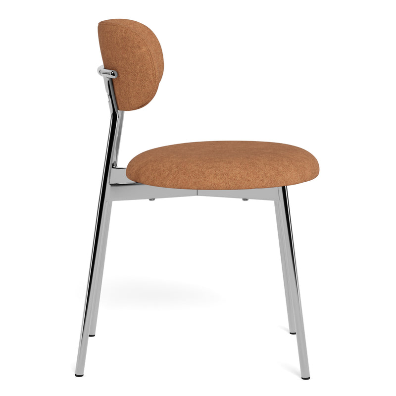 Lyric Dining Chair in Terracotta Fabric & Chrome Base (Set of 2) – image 3