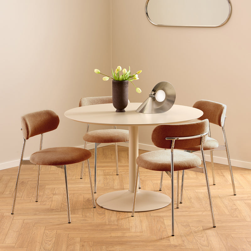 Lyric Dining Chair in Terracotta Fabric & Chrome Base (Set of 2) – image 7
