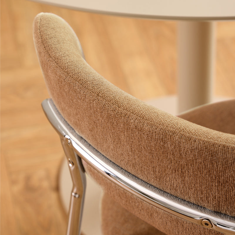Lyric Dining Chair in Terracotta Fabric & Chrome Base (Set of 2) – image 9