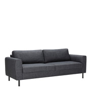 Omaha 3-Seater Sofa Dark 19 Fabric, Base Steel – Grey – image 1