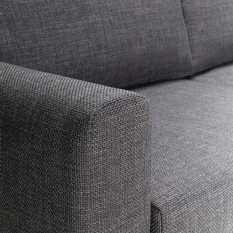 Omaha 3-Seater Sofa Dark 19 Fabric, Base Steel – Grey – image 10