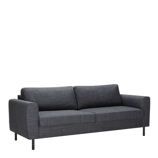Omaha 3-Seater Sofa Dark 19 Fabric, Base Steel – Grey – image 1