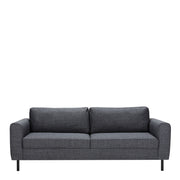 Omaha 3-Seater Sofa Dark 19 Fabric, Base Steel – Grey – image 2