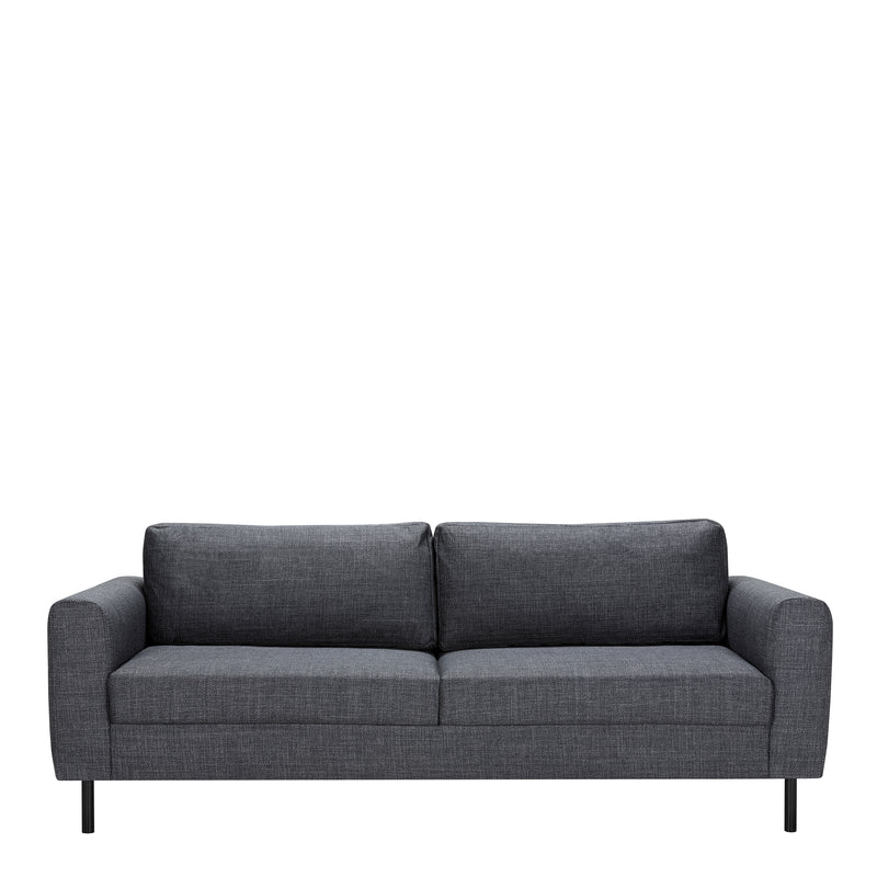 Omaha 3-Seater Sofa Dark 19 Fabric, Base Steel – Grey – image 2