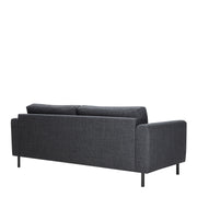 Omaha 3-Seater Sofa Dark 19 Fabric, Base Steel – Grey – image 3