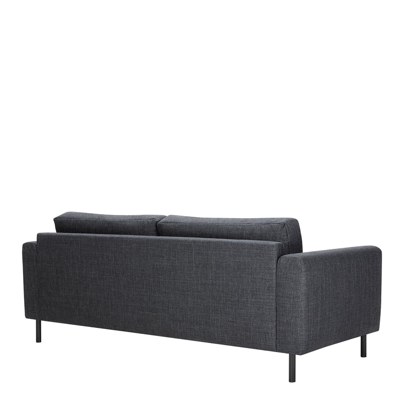 Omaha 3-Seater Sofa Dark 19 Fabric, Base Steel – Grey – image 3