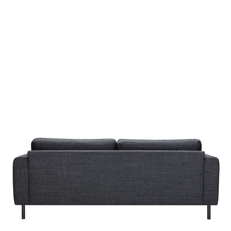 Omaha 3-Seater Sofa Dark 19 Fabric, Base Steel – Grey – image 4