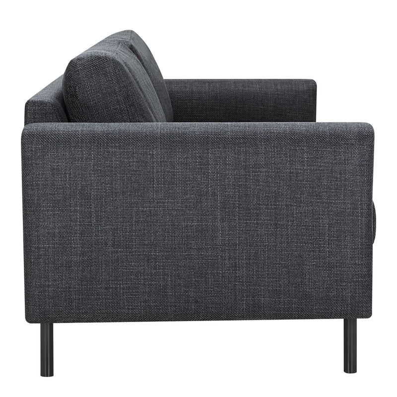 Omaha 3-Seater Sofa Dark 19 Fabric, Base Steel – Grey – image 5