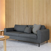 Omaha 3-Seater Sofa Dark 19 Fabric, Base Steel – Grey – image 6