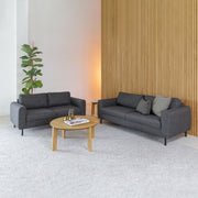 Omaha 3-Seater Sofa Dark 19 Fabric, Base Steel – Grey – image 8