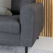 Omaha 3-Seater Sofa Dark 19 Fabric, Base Steel – Grey – image 9