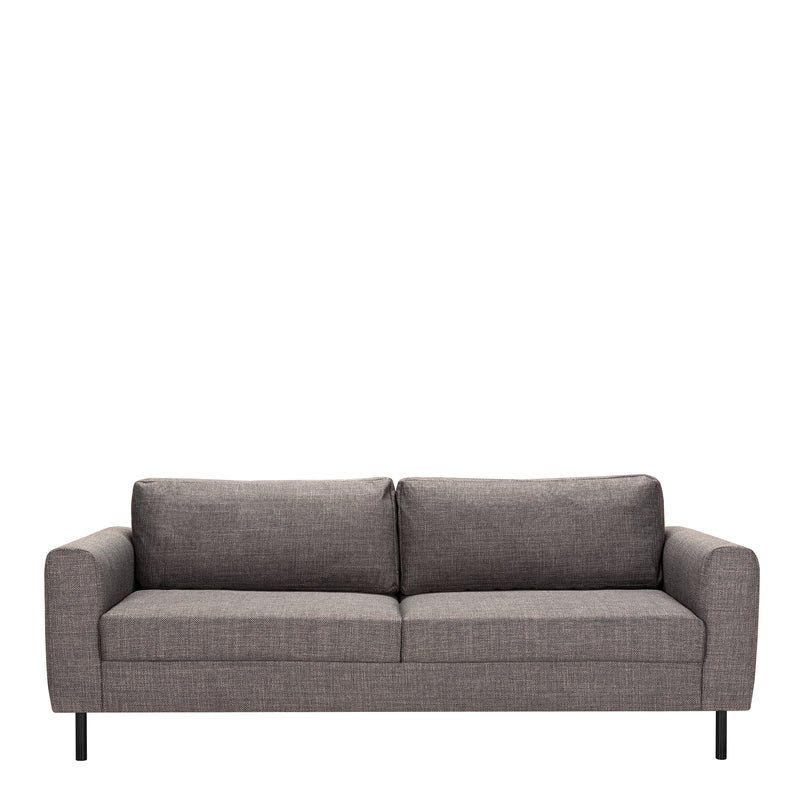 Omaha 3-Seater Sofa Dark 19 Fabric, Base Steel – Brown – image 2