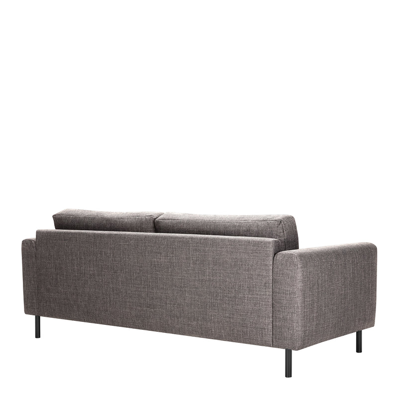 Omaha 3-Seater Sofa Dark 19 Fabric, Base Steel – Brown – image 3
