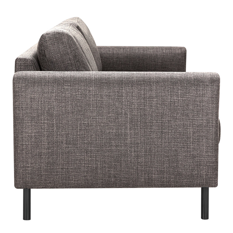 Omaha 3-Seater Sofa Dark 19 Fabric, Base Steel – Brown – image 5